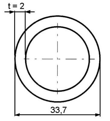 Trubka nerezová svařovaná 33,7 x 2 mm BRUS 240 AISI 304